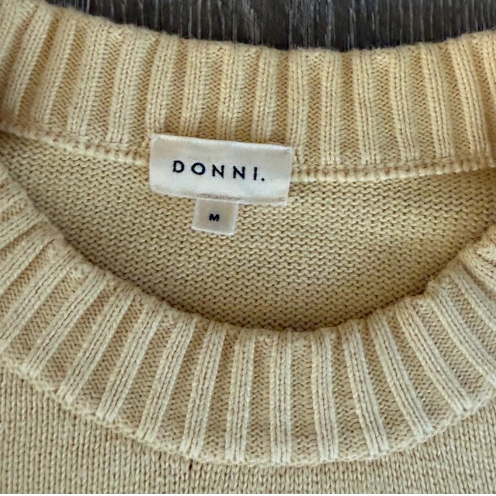 DONNI. Pale Yellow Crewneck Sweater - medium
